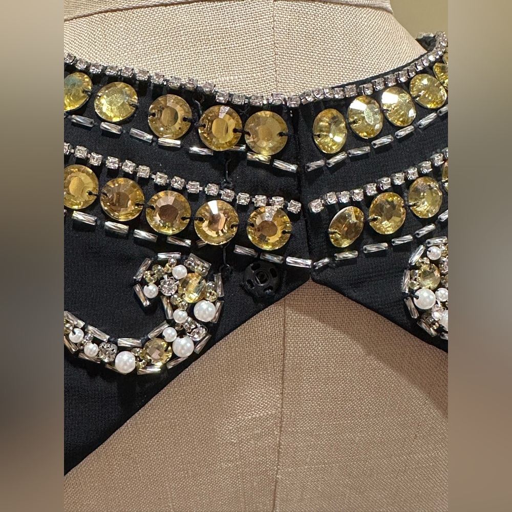 JVN by Jovani Black Dress with stunning Gold and Silver Beading - Picture 6 of 8